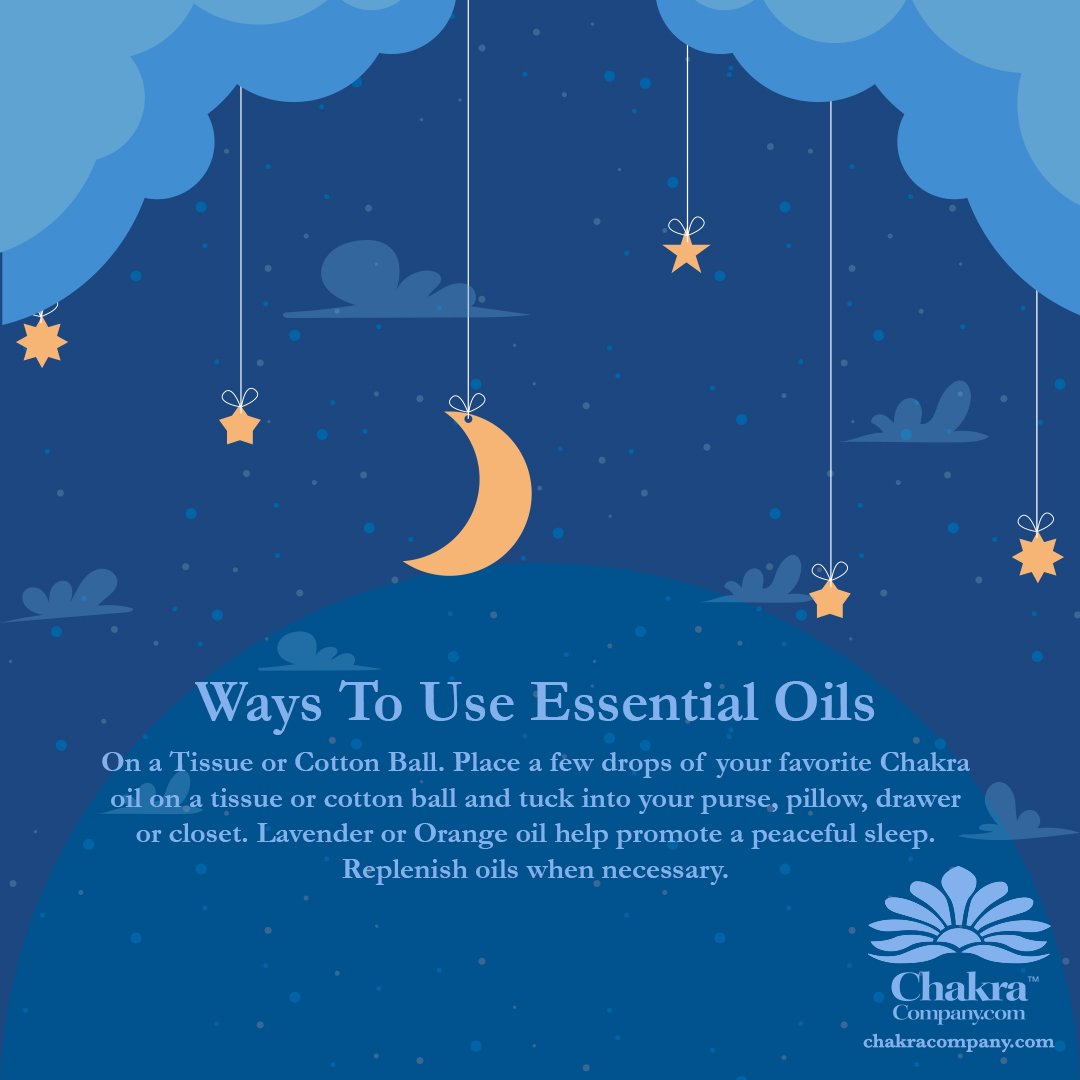 chakracomp's tweet photo. Ways To Use Essential Oils
On a Tissue or Cotton Ball. Place a few drops of your favourite Chakra oil on a tissue or cotton ball and tuck into your purse, pillow, drawer or closet. Lavender or Orange oil help promote a peaceful sleep.Replenish oils when necessary.
#chakracompany https://t.co/SFih7Xpw5I