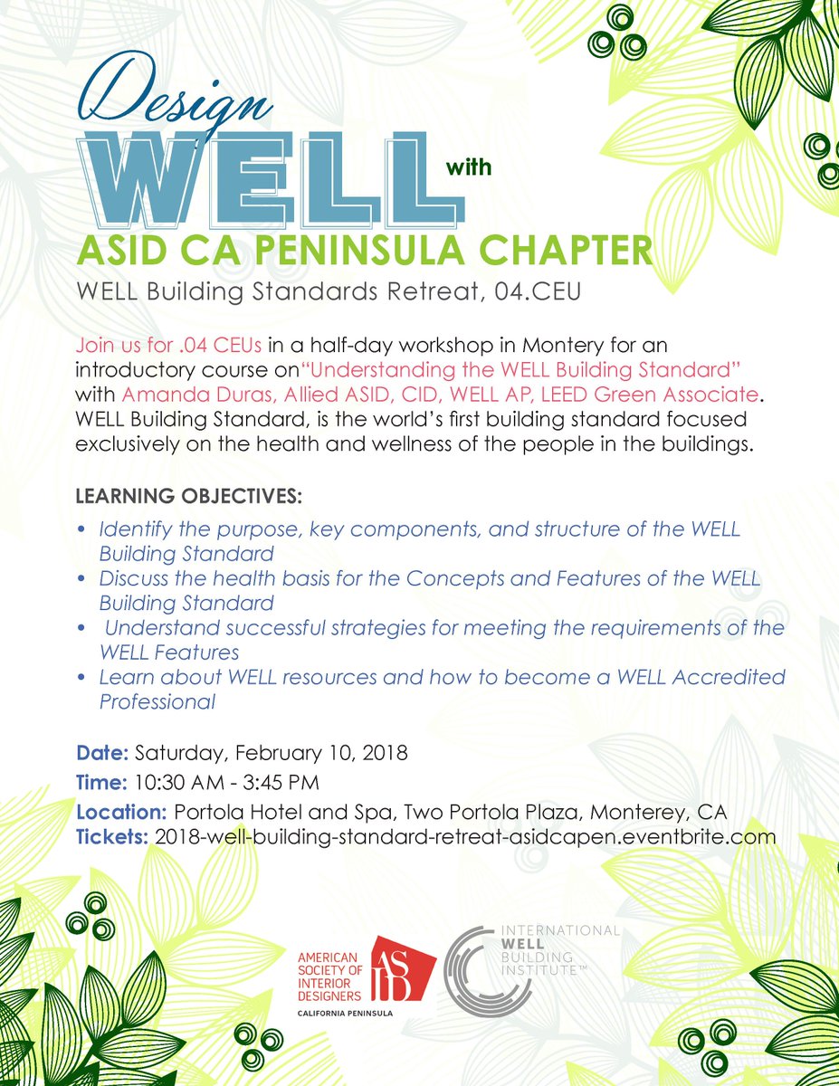 ASIDCAPen's tweet photo. Only a few tickets left! https://t.co/xLbAlpxYuF #WELLCertified @HealthandWellness #greendesign #greenbuild #Sustainable #sustainability https://t.co/wTphAHj3x5