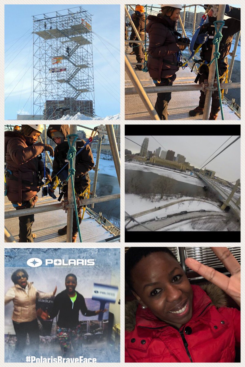 TawannaABlack's tweet photo. We. Did. It! 750 Feet Across the Mississippi River! The final crew to close out the #boldnorthzipline #BirthdayShenanigans #AndTodayIRest https://t.co/C5NrJp9nQm