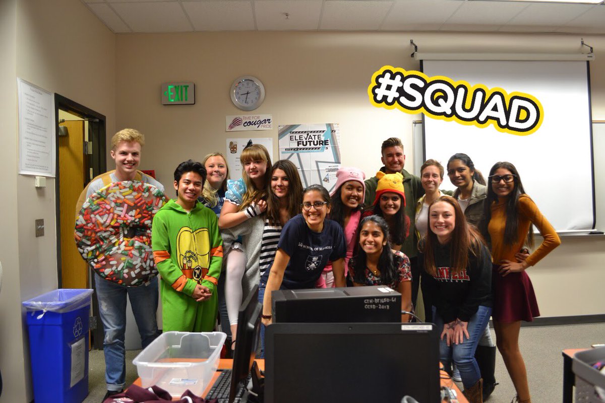 CTHSFBLA's tweet photo. Loved seeing all the fancy business outfits, y’all looked great! Tomorrow is Picture Day, take a picture with one of these cool cats or our FBLA officers and post it on social media for #FBLASpiritWeek https://t.co/rGVpgUGbzQ