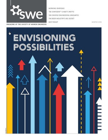 SWEtalk's tweet photo. SWE Magazine's 2018 Winter Issue is now online! In this issue, find our WE17 recap, awards highlights, and our WE17 By the Numbers infographic. https://t.co/yIT7XuLpUG @PurdueKrannert @NAVAIRNews @AerojetRdyne @MITLL @NAVSEA @foliosociety @IBM @intel @JohnDeere @Keysight https://t.co/Xp3XAORHQ1