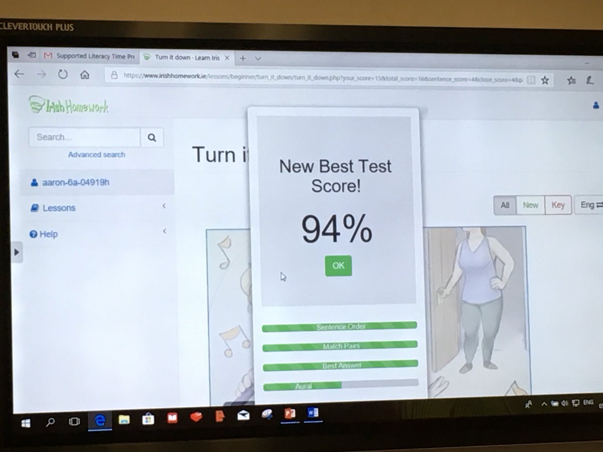 Aaron Carroll of <a href="/cratloens/">Cratloe N.S</a> scores well as he tells about irishhomework.ie <a href="/TeachmeetIRL/">Teachmeet Ireland</a>