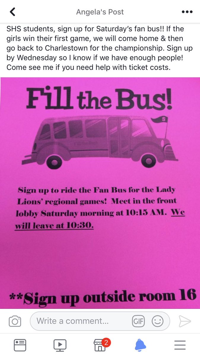 BoosterClubSHS's tweet photo. SIGN UP FOR THE FAN BUS!!!!! https://t.co/O8BJuwohQd