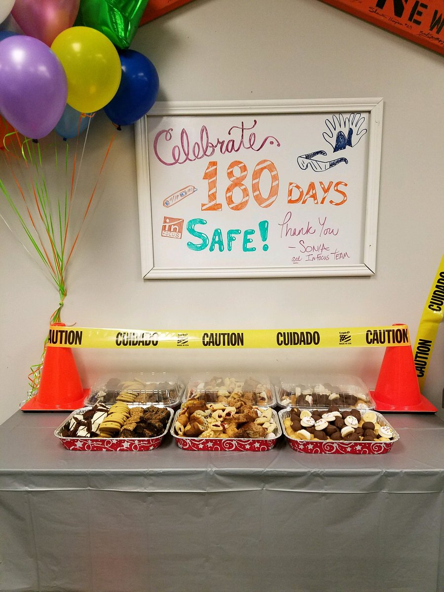 Celebrating 180 days today with some Treats! TY to all of our associates and the infocus team for driving safety in our store! #letsdothis