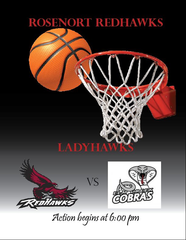 Rosenort_School's tweet photo. In Zone IV Basketball, the @ElmCreekSchool Cobras will visit the Hawks' Nest to take on the LadyHawks on Tuesday at 6:00. Following the Girls' game, the @SPCBARONS will meet the Varsity Boys. #GoRedHawks #MHSAABBall #RedHawkNation #HoopMasters #BasketballMB https://t.co/pbjeiolNmL