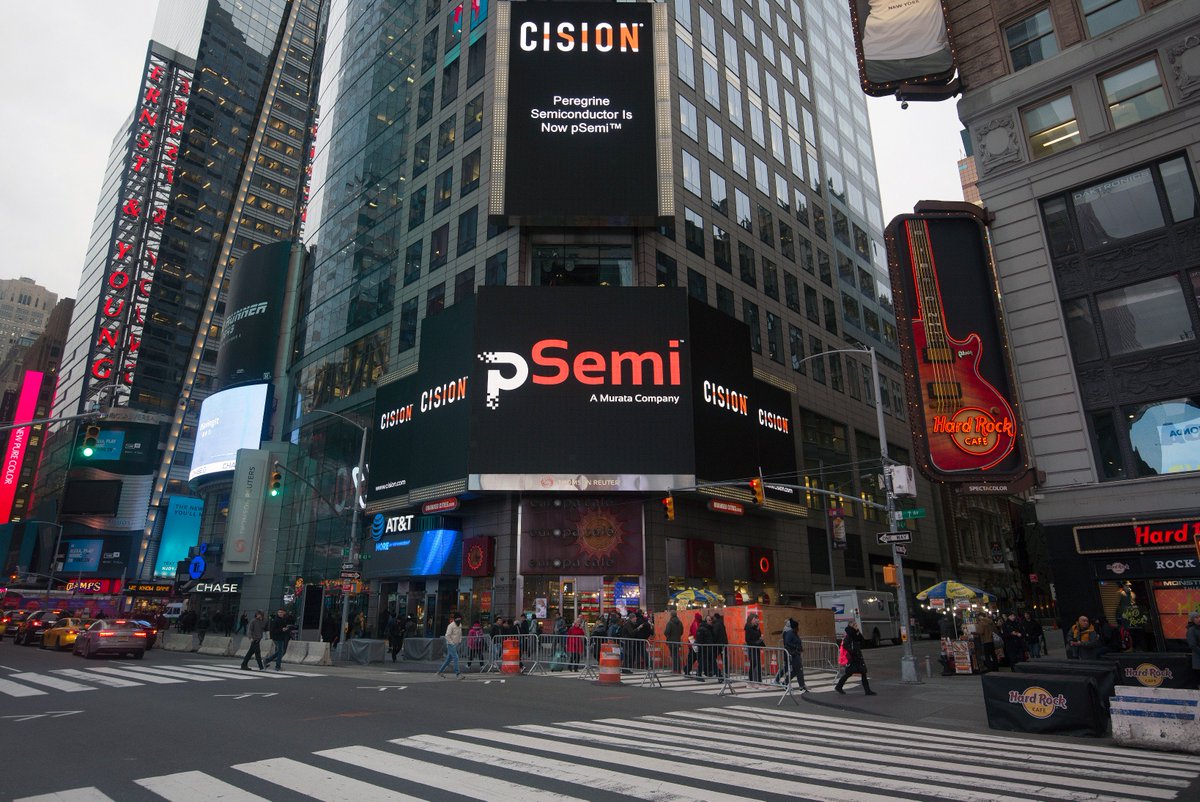 lizzymbrown's tweet photo. Congrats to my client @psemi on the rebrand. #TimesSquareShare @multivu https://t.co/pJNpR36BYC