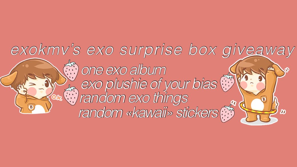 exokmv's tweet photo. exo surpriseˀ box giveaway! ♡⁼³
– must follow me + rt to enter
– worldwide &amp; ends april 14th! https://t.co/3F22V2mpS2