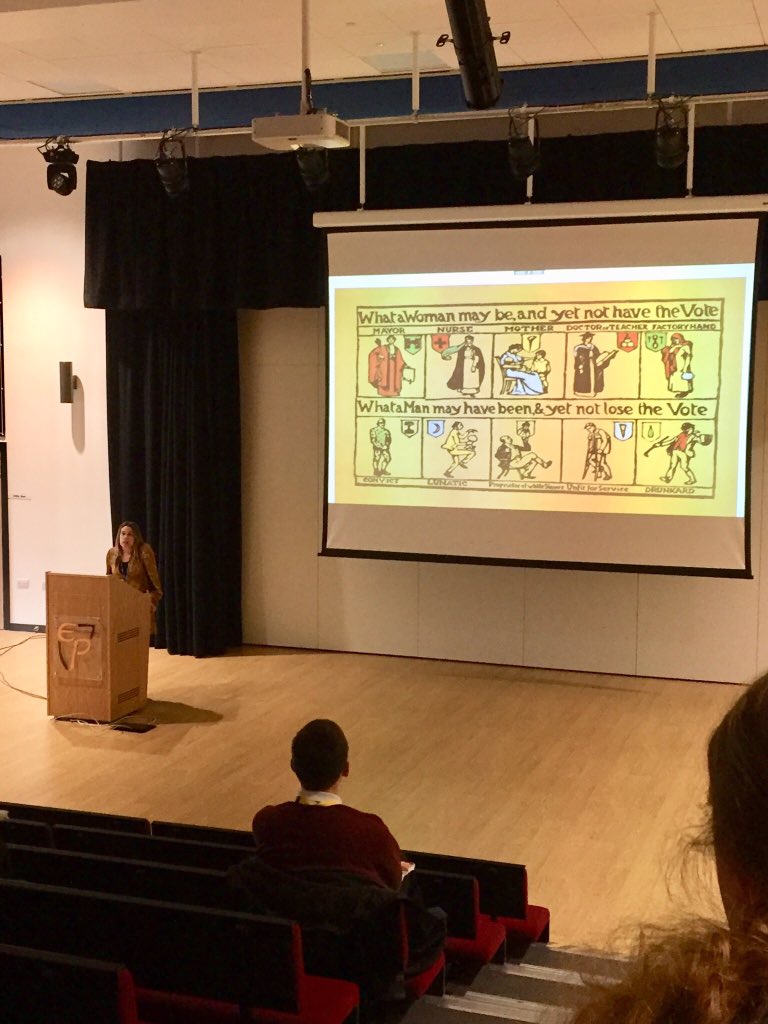 ephs_ace's tweet photo. Fantastic to see so many students at our first ‘Expert Lecture Series’ from Ms Kular on the hunger striking of suffragettes - a powerful topic perfectly timed with the centenary of women getting the vote! @ElthorneHighSch #curiosity #supercurricular #proud #100years https://t.co/5CSwZUDtoi