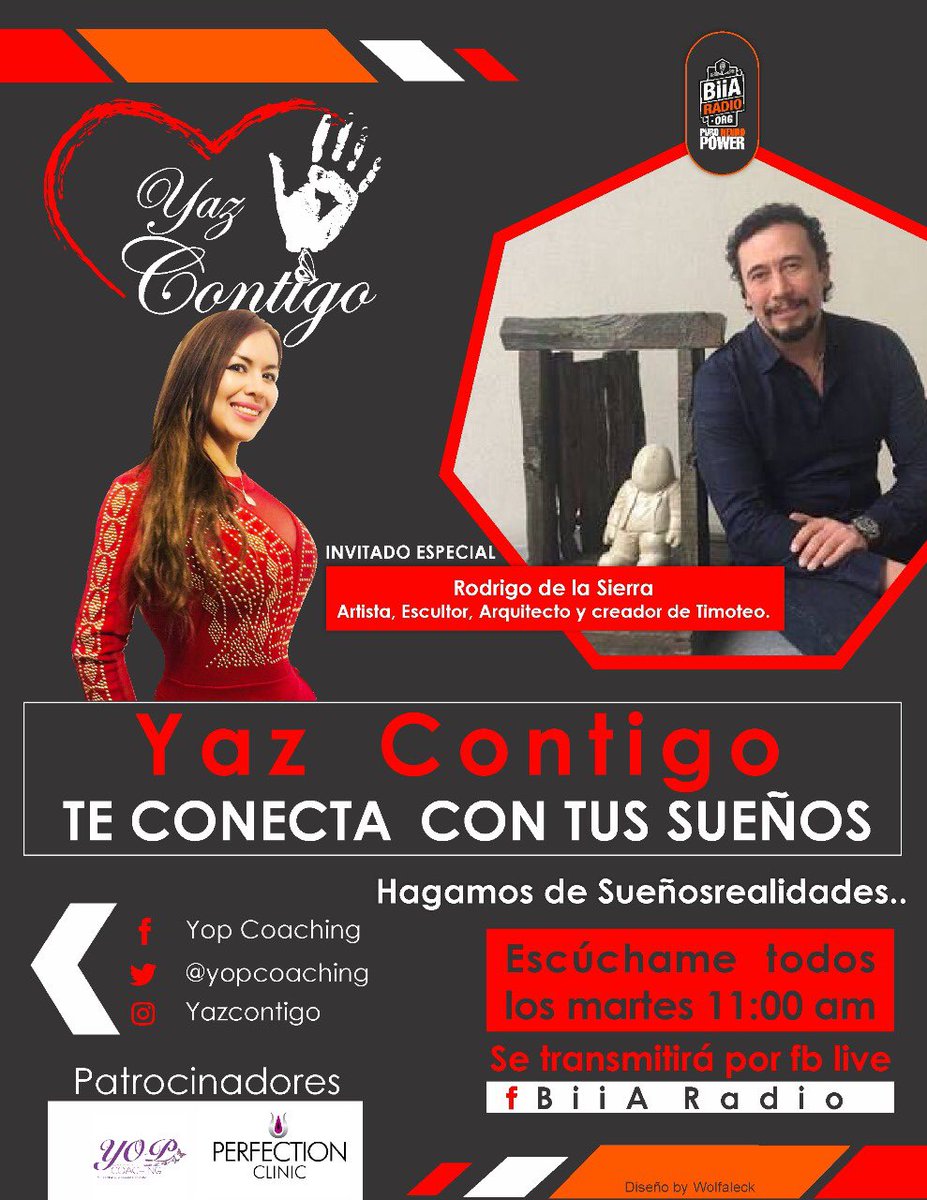 yazcontigotv's tweet photo. Acompáñame en mi nuevo proyecto, nueva cabina, nuevos retos.Nuestro invitado especial será Rodrigo De La Sierra Artista, Escultor y nos hablará de Timoteo su obra que nos invita a reflexionar sobre nuestro actuar en la vida cotidiana.
Biia Radio Fb. @rodtimo https://t.co/XCfK1YT7o7