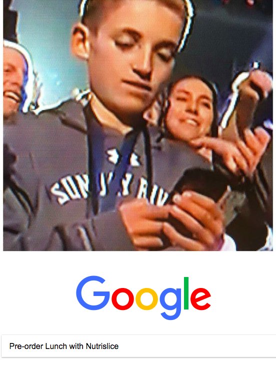 What #halftimekid was really doing on his phone! #SuperBowl #schoollunch #Nutrislice