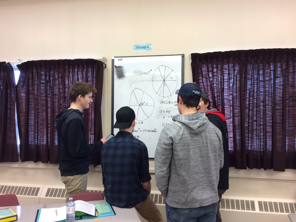 MsPTeachesMath's tweet photo. Started the new semester off with some #MemeMath. The grade 12 College and Apprenticeship students wanted to know: "which gives me more pizza for my buck?"  These boys were invested!  (Meme not my own.). #ITeachMath #MAP4C #FirstDayOfClass https://t.co/RgVEPFGd4z