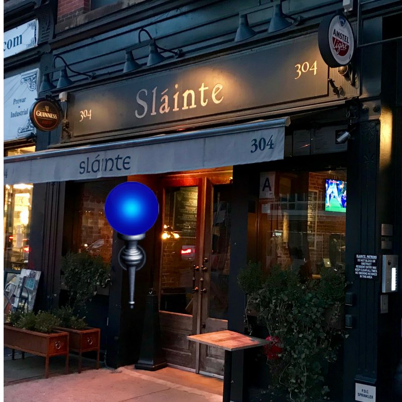 HarlemBlueBeer's tweet photo. #bluelightison @slaintenyc Bowery Great spot for #happyhour food and the games #sportstv #nyc #harlemblue thx for support!! https://t.co/W7eo8gjMc8