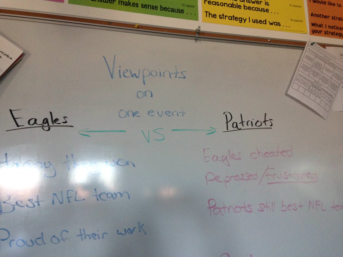 Using the Super Bowl to get kids warmed up to the idea of author's viewpoints and purpose. Naturally they didn't want to take on the viewpoint of a Patriots fan 😂