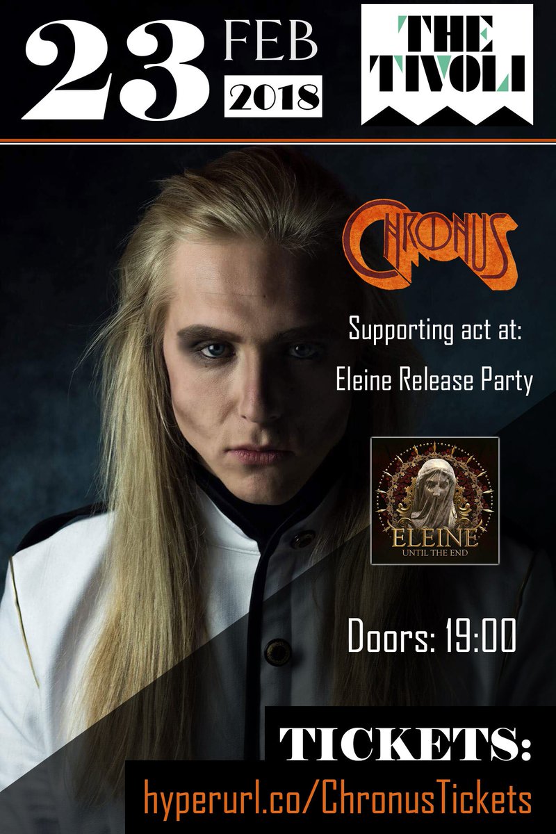 ChronusOfficial's tweet photo. ATTENTION!
Don't miss Chronus live as support for Eleine at The Tivoli, 23.FEB.2018.

Get your tickets NOW at: https://t.co/zMXnNuStG1

#chronus #thebaron #baron #live #thetivoli #helsingborg #sweden #emp #emplabelgroup #eleine https://t.co/37FrNbZ4Dq
