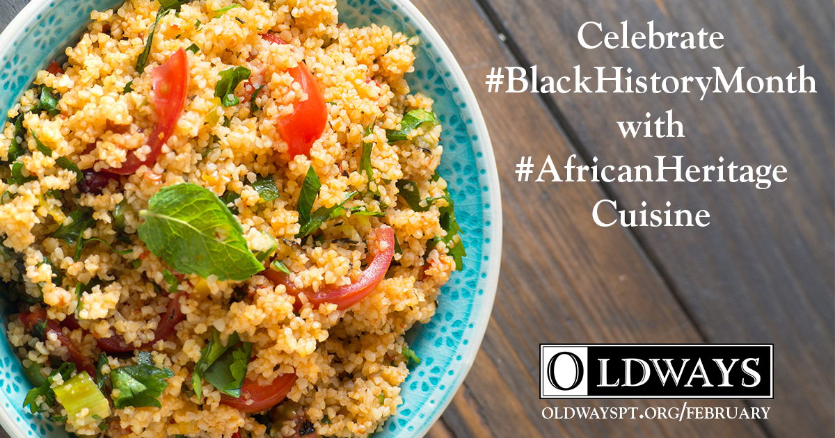 NEWSoulStudy's tweet photo. Whether you’re going out to eat or preparing meals at home, celebrate #BlackHistoryMonth with your favorite African heritage cuisine and Oldways! Find out how at https://t.co/28MQhOf9kN https://t.co/EHlAZfYhSm