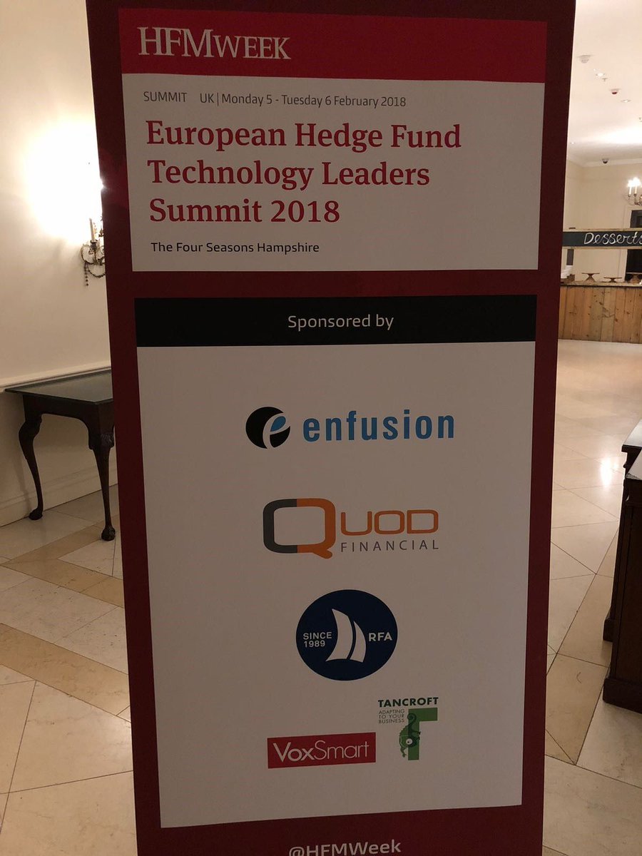 RFAServices's tweet image. We are very proud to sponsor the @HFMWeek CTO Summit taking place in Hampshire today and tomorrow. And our European MD @GeorgeNWRalph moderated a fantastic panel session on #HedgeFundTechnology and innovation earlier!