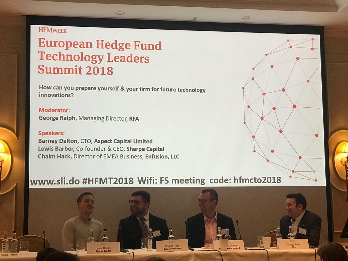 RFAServices's tweet image. We are very proud to sponsor the @HFMWeek CTO Summit taking place in Hampshire today and tomorrow. And our European MD @GeorgeNWRalph moderated a fantastic panel session on #HedgeFundTechnology and innovation earlier!