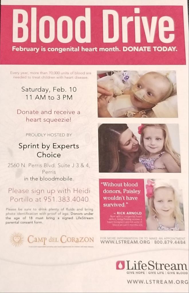 February is congenital heart month, visit @SprintPerris on Saturday, February 10th from 11AM to 3PM and help save a life. Switch to Sprint and get 5 lines for $100, what's better than saving a life and saving money?? @jalene_garcia <a href="/marceloclaure/">Marcelo Claure</a> <a href="/ArijSheikh/">Arij Sheikh</a> <a href="/KristianAllos/">Kristian Allos</a>