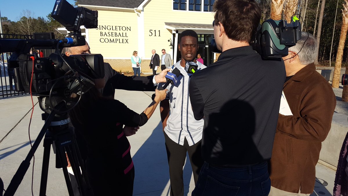 csusports's tweet photo. .@csingleton__2 back for the dedication of the Singleton Baseball Complex this afternoon - "I saw the sun shining today and wondered if my mom was here today. I know she is." #LoveIsAlwaysStronger https://t.co/cbffLjpAwW