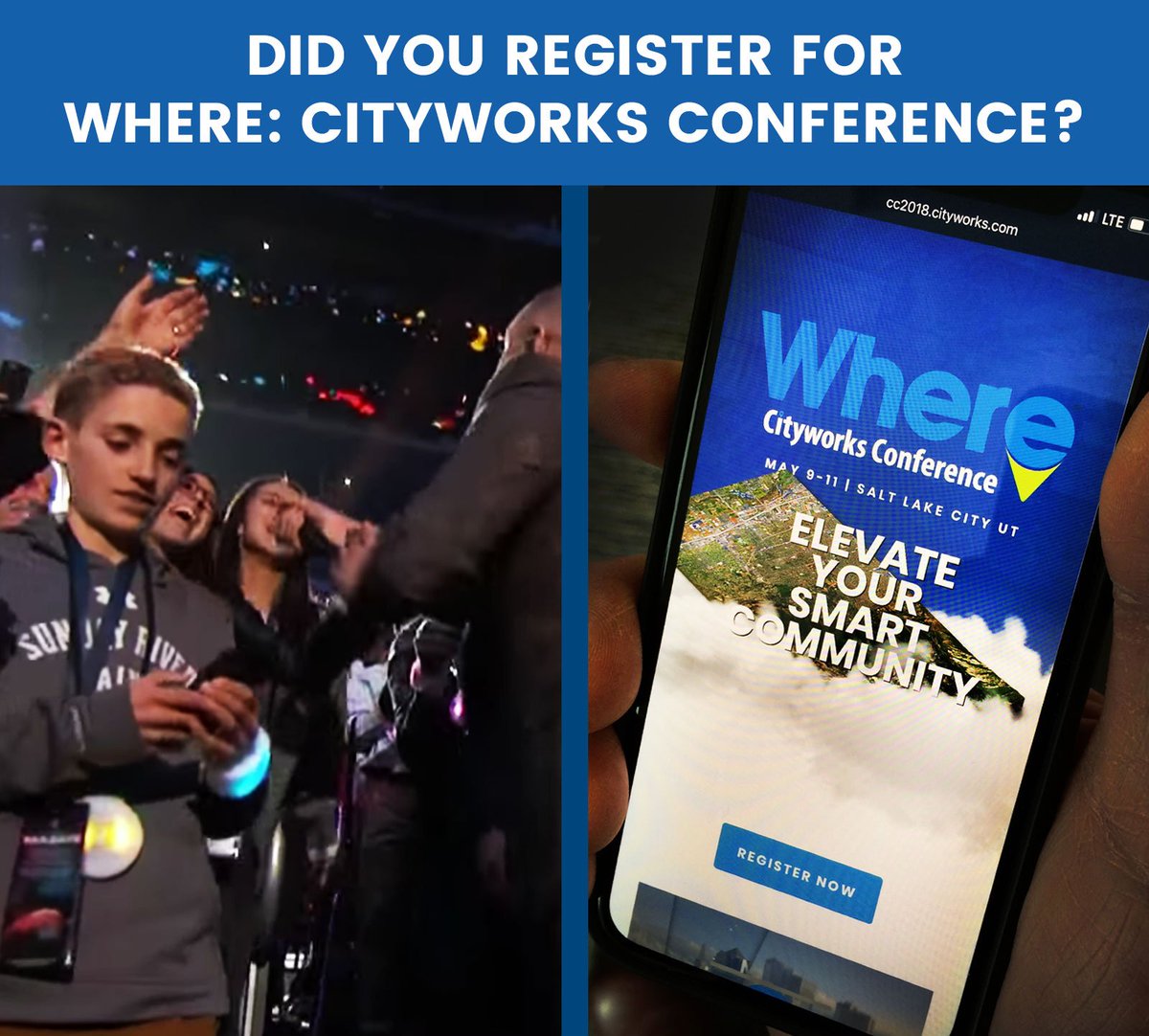 cityworks's tweet photo. Have you registered for the Where: @Cityworks Conference?
We're pretty sure that's what #SelfieKid was doing when JT stopped by at the #SuperBowl. Don't drop the ball, register today to reserve your seat at https://t.co/w4Kdo51Xh0. @CityworksConf #GIS #publicAssetManagement https://t.co/dm9oQ3FAb5