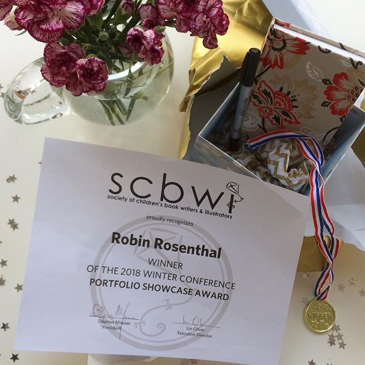 ruthielafond's tweet photo. @robinarosenthal congratulations! you rule and so do your illustrations! So incredibly psyched for my p&amp;o partner had to post your pic #NY18SCBWI https://t.co/cJGDnq0iKw
