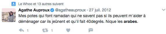 _Pourquoi's tweet photo. Votre Agathe Auproux qui affirme sur #TPMP que l'âge de #Mennel ne suffit pas à justifier ses posts Facebook.

Alors qu'en juin 2017, Agathe Auproux justifiait ses tweets RACISTES par.. SON JEUNE ÂGE. 

A-t-elle était évincée du programme pour avoir dit "nique les arabes" ? 🤔 https://t.co/uqzjEFWyPz