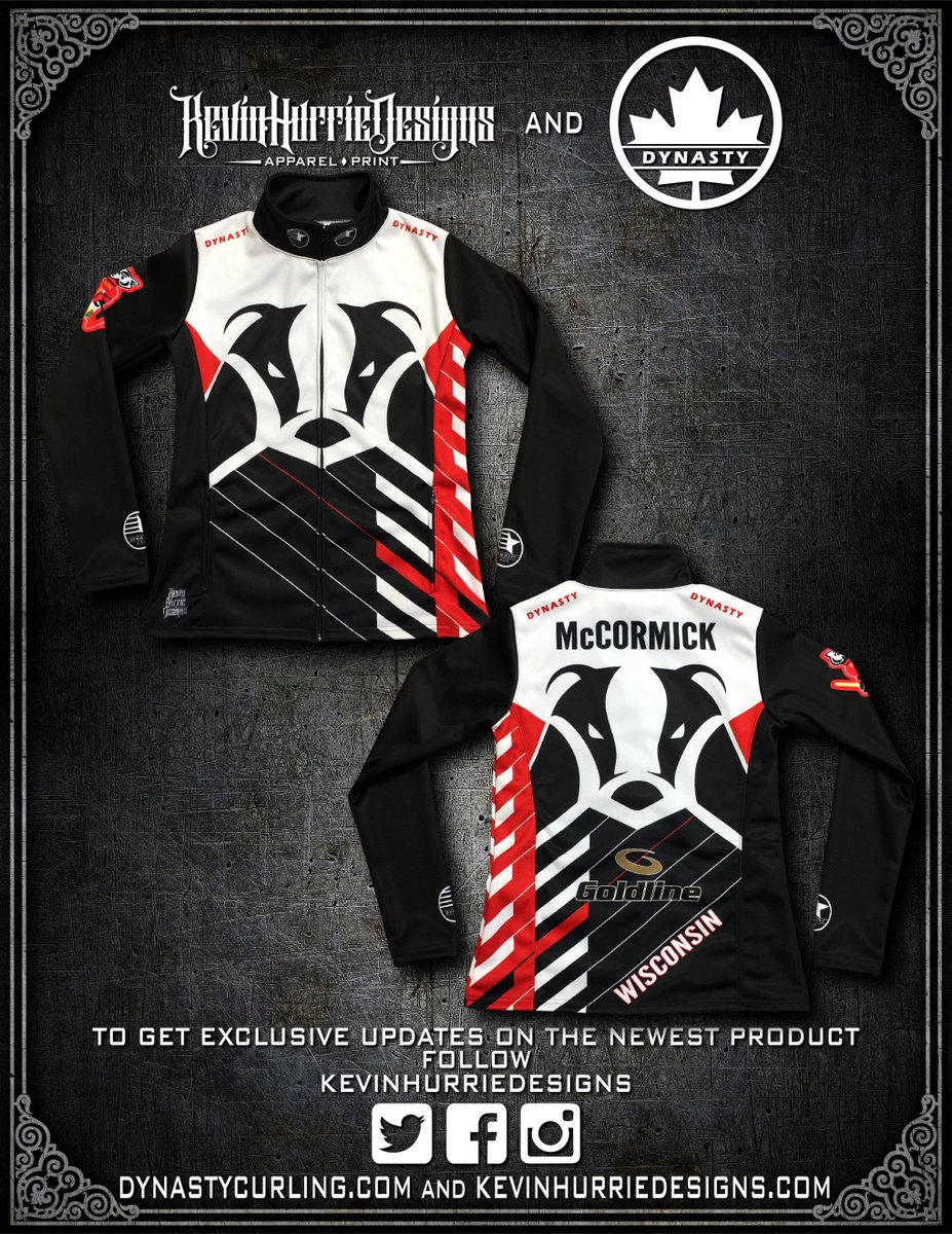 KevinHurrie's tweet photo. Being Invade By Badgers Over Here. This Time A Little More Stylized Version Of The Badger Is Used For #TeamMcCormick Apparel. Designed By #KevinHurrieDesign & @DynastyCurling #TeamDynasty https://t.co/wbEcHJnEjd