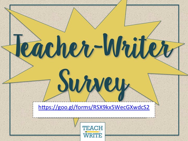 laffinteach's tweet photo. Teacher-Writers:

Would you take this short survey to share your thoughts on some online courses that #TeachWrite is  developing for teacher-writers? Thank you!   (RT's appreciated!)

https://t.co/l9jBLqQ1rK https://t.co/vGU6y4bpFB