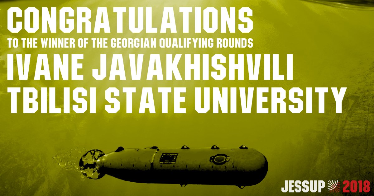 We want to wish the best of luck to Ivane Javakhishvili Tbilisi State University in Washington DC. Congratulations on wining Georgian Qualifying Rounds! #Jessup2018