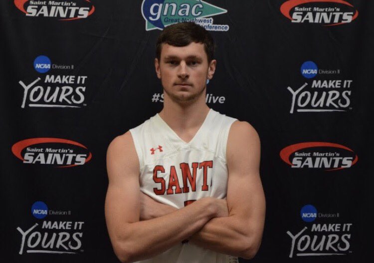 SMUSaints_MBB's tweet photo. Congratulations to Matt Dahlen for breaking a Saint Martin's record of most blocks in a game, with 7 blocks against Alaska Fairbanks 🏀💪🏻🏆 https://t.co/kBpxJcoPpj