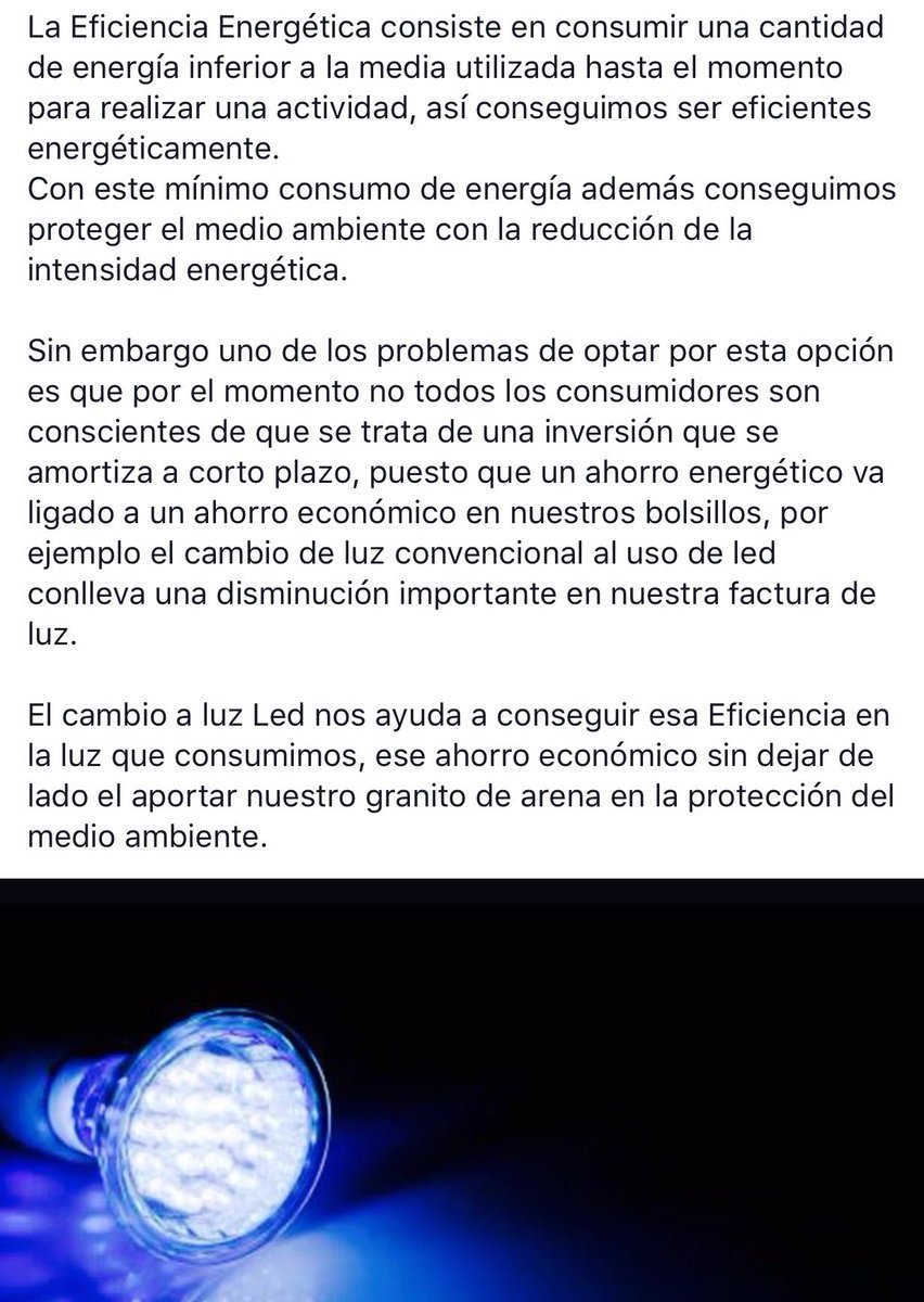 En qué consiste la #Eficiencia #Energética? Cuales son sus problemas para su implantación? En que nos ayuda el cambio a #Led?