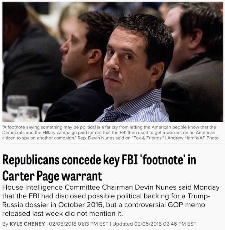 dcpoll's tweet photo. Nunes admitted on Mon that the FBI HAD disclosed the funding of Steele dossier in Oct 2016 FISA application – even though his memo erroneously stated otherwise and his loons, Rep Jordan & Rep Gaetz parroted that false claim on major news outlets.
#Maddow https://t.co/ZfJQSJUTVy https://t.co/xBsr2ye6LO