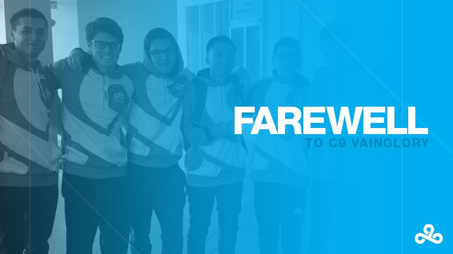 Cloud9's tweet photo. Cloud9 departs from Vainglory.
Read: https://t.co/bY06YqQFH6 https://t.co/nekzY1fTFS