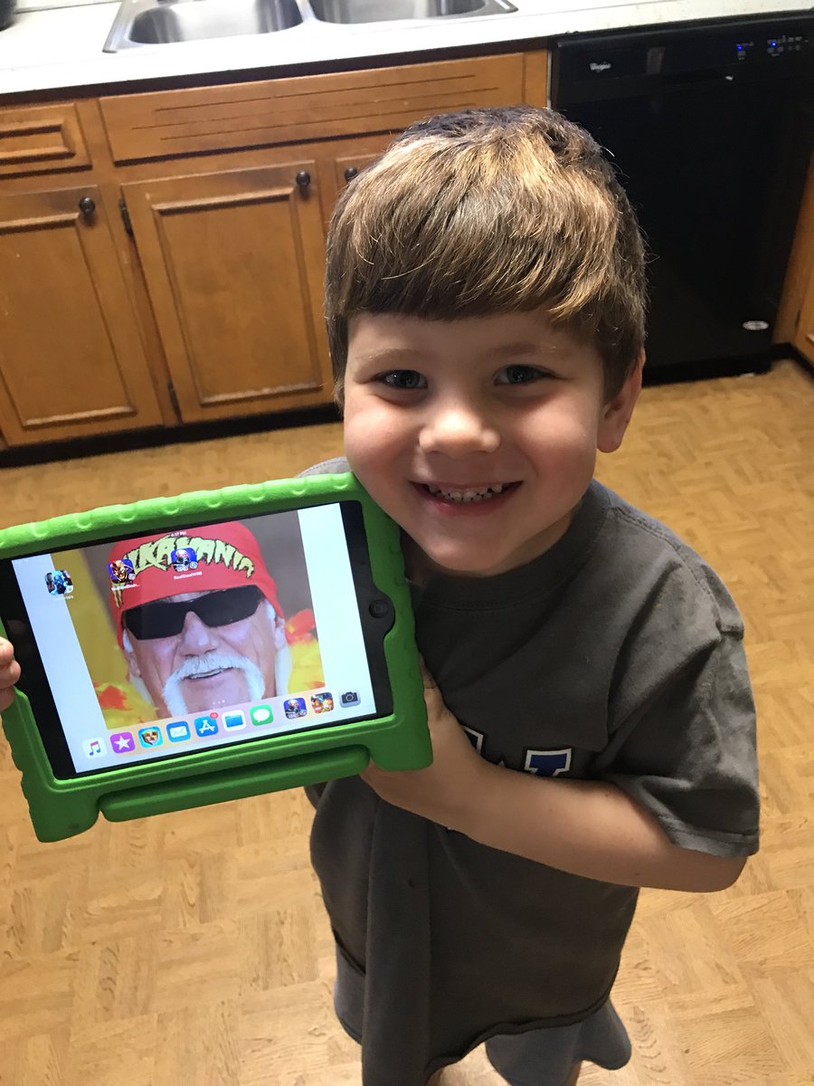 Hey Mom, look at my new screen saver!! He loves him some <a href="/HulkHogan/">Hulk Hogan</a> #3rdgen #noholdsbarred