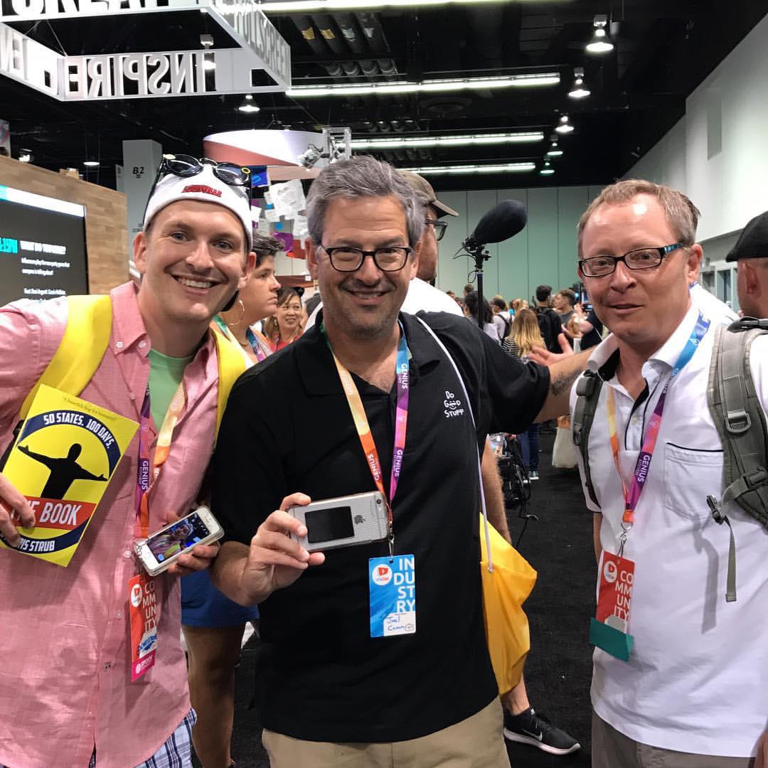Todd_dot_LIVE's tweet photo. Hanging with two awesome friends, @joelcomm and @chrisstrub at #vidcon #vidcon2017 #vidcon17 #socialmediamarketing #contentmarketing https://t.co/1XxhB6fZ35
