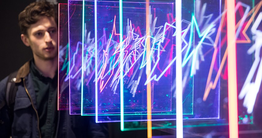 NorthwesternU's tweet photo. Students from @NorthwesternEng and @saic_news collaborated on a special, interdisciplinary exhibition representing data through visual art. https://t.co/A1twSu3STl https://t.co/MINJLcQQCT