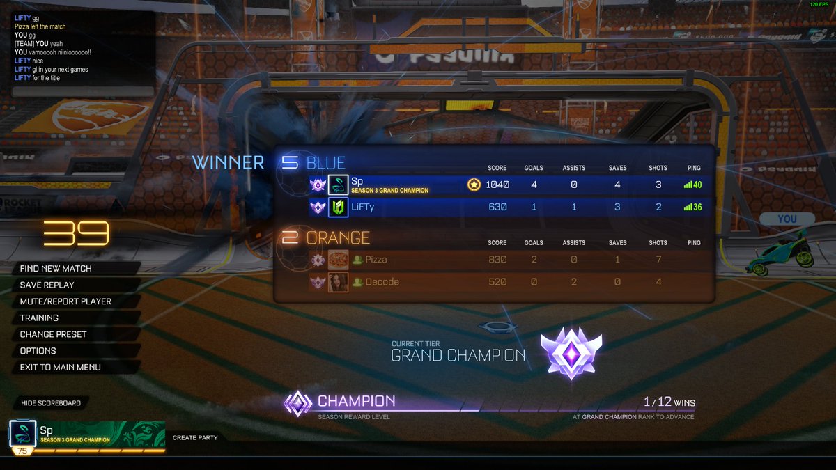 Sparcucci's tweet photo. Aunque tuvimos dificultades supimos manejar el partido! :) #GC #RocketLeague https://t.co/qfcnTzQm2P