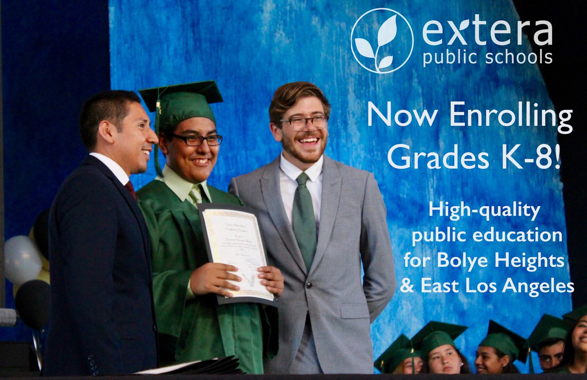 ExteraSchools's tweet photo. Looking to put your child on the path toward college? We provide quality academic instruction that prepares our students for the 21st Century – and it’s tuition-free. Extera Public Schools are California Charter Schools for grades K-8 serving Boyle Heights and East Los Angeles. https://t.co/neOb3sGUnn