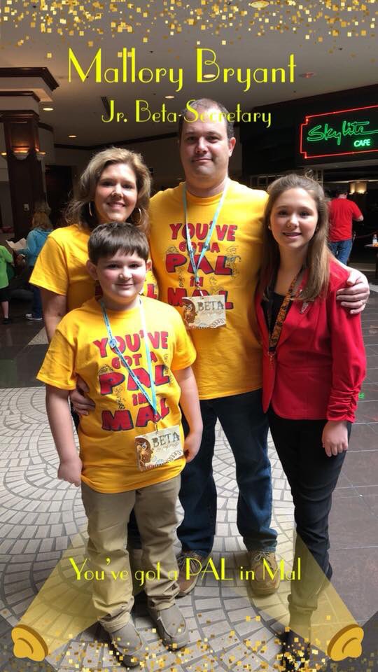 6th Grader Mallory Bryant is running for Jr. Beta Secretary at the National Beta Junior State Convention! Vote for Mallory! #BetaCon18 #palinmal2018