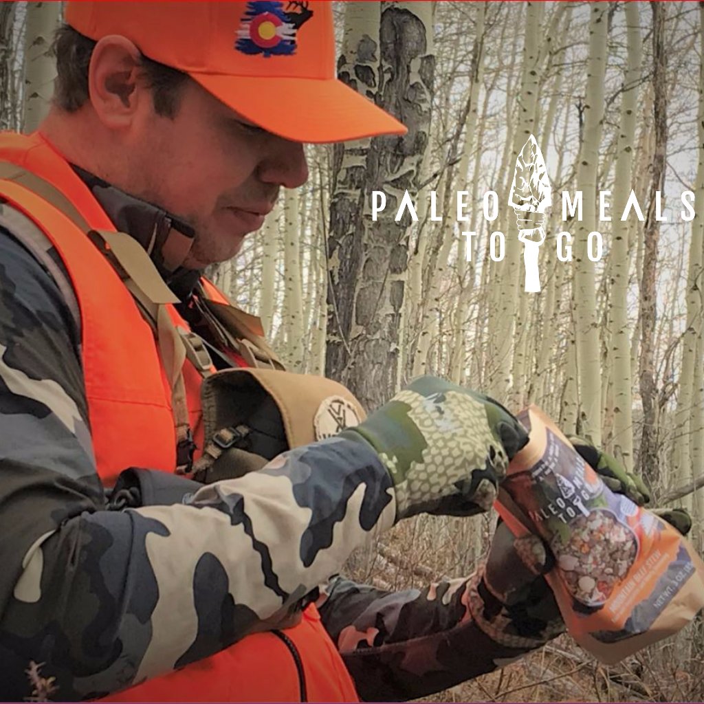 PaleoMealsToGo's tweet photo. Hunting builds a big appetite. Let Paleo Meals To Go satisfy your hunger.  Gluten free, soy free, milk free, grain free and DELICIOUS! Lightweight, shelf stable just add water and eat from the pouch. No prep, no mess, no cleanup. @BowhuntAmerica @AncestralHunter @WindedBowhuntr https://t.co/bD5bC7y8hU