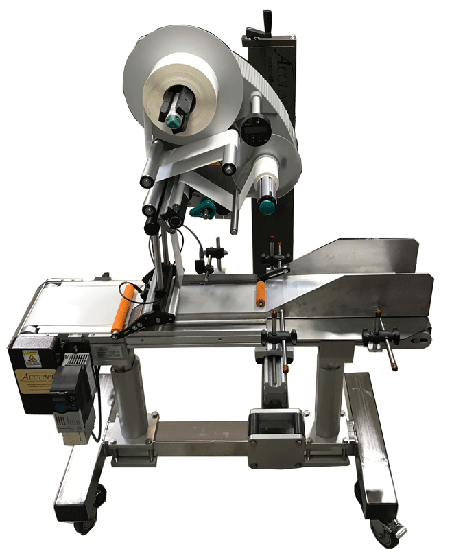 AccentLabel's tweet photo. The APEL40PL Pouch Labeler with @NovexxSolutions Label Head and @RLCraigCompany conveyor https://t.co/ZishqyPB08