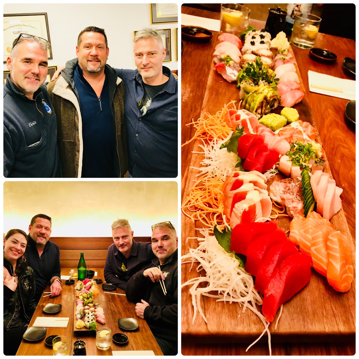 josephabondy's tweet photo. Outstanding lunch today at #BlueRibbonSushi, with dear old friends Chris Schirripa and Derik Howard, founder #ElementalWellness @ElementalWell, multiple @HIGH_TIMES_Mag #CannabisCup award winner. #NYC. #TrueOG. #TrueOGs. #TrueJB. https://t.co/gShBbDh0uE