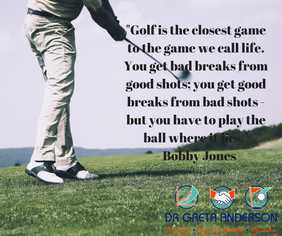 DrGretaGolf's tweet photo. Do you agree with this? Just when you think everything is hopeless, you're given a new reason to persevere and then there are also times when you think everything is in the bag already then something unexpected happens to deter you.
#life #lifelessonsfromgolf https://t.co/l97inceNJ1