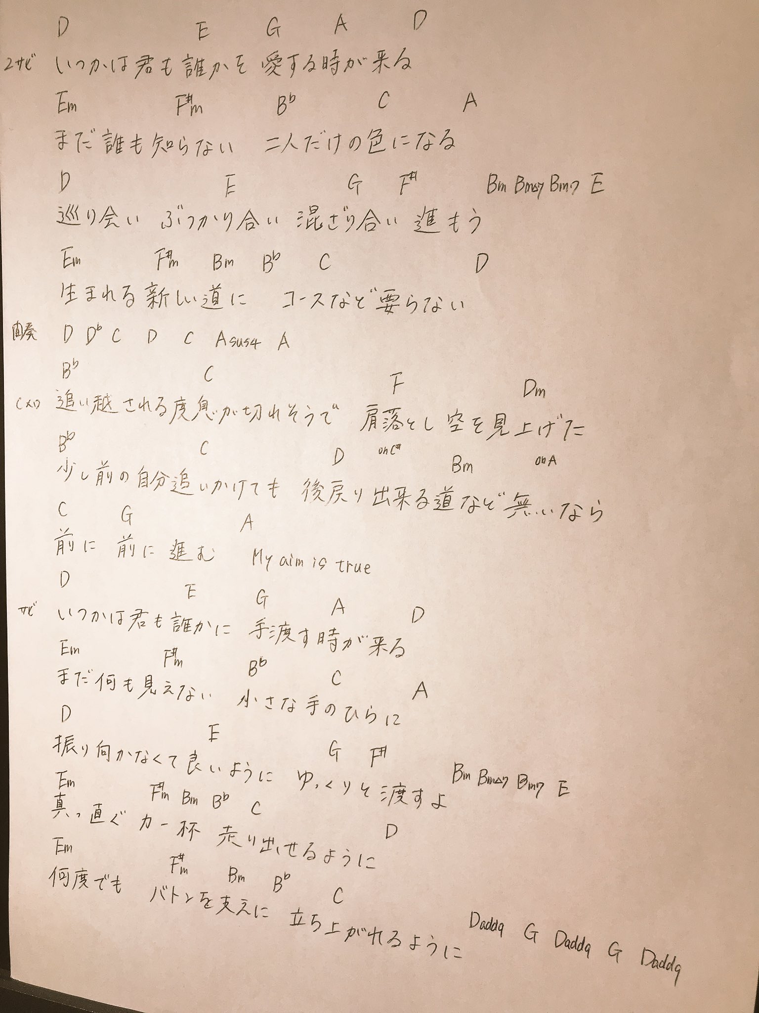 藤本匠 Fujikin Auf Twitter コブクロの新曲 バトン 歌詞 コードです 弾き語りの参考にどぞー やっとこさ歌えるようになった 今回の新曲はメロディが繊細で覚えるのが大変でした この曲のpvは最高ですな 皆さんも是非見て下さい Https T Co Xk0fzslvhv