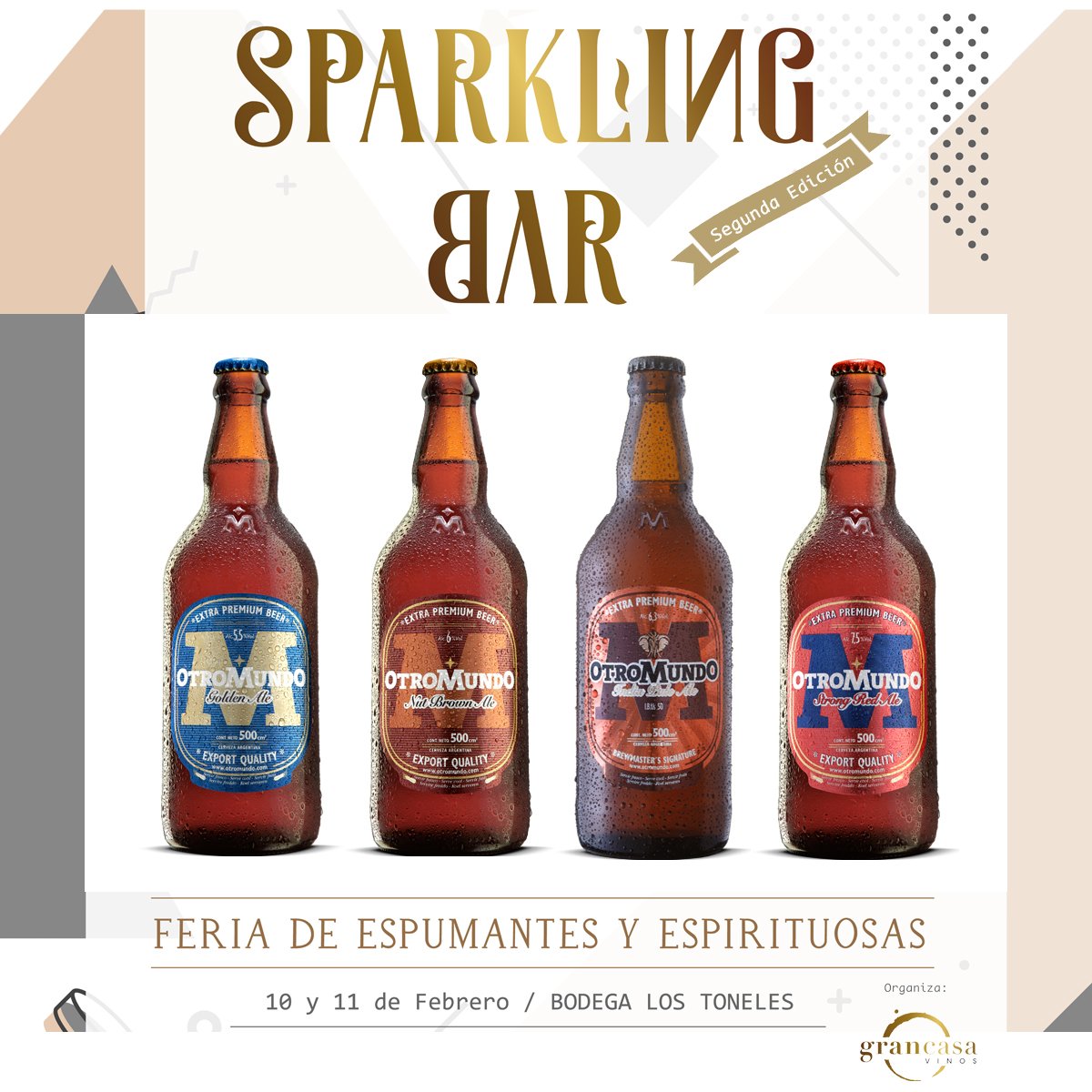 grancasavinosGC's tweet photo. En #SBar2018 vas a poder degustar cerveza Otro Mundo, elaborada con maltas especiales y los lúpulos aromáticos más exquisitos, que conjugados le dan un bouquet, carácter, personalidad y apariencia única https://t.co/T6eoD9ZyGS