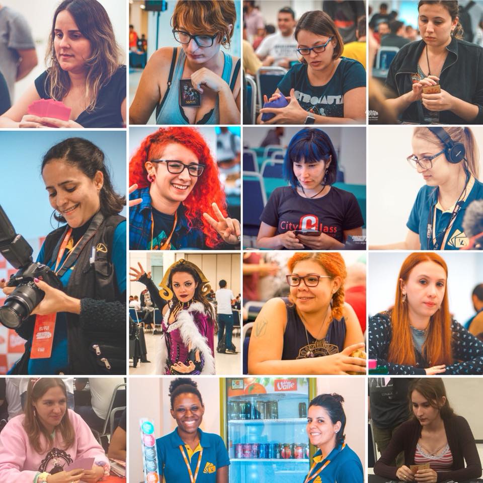 garotas_magicas's tweet photo. Parabéns à todas as maravilhosas que participaram do #clm10 ! Tinha mulher jogando todos os formatos; trabalhando na cobertura e na organização do evento; trabalhando como cosplayer, como juíza e como lojistas; como artista de altered cards...literalmente em todos os espaços! <3 https://t.co/sMYLfxWsgR