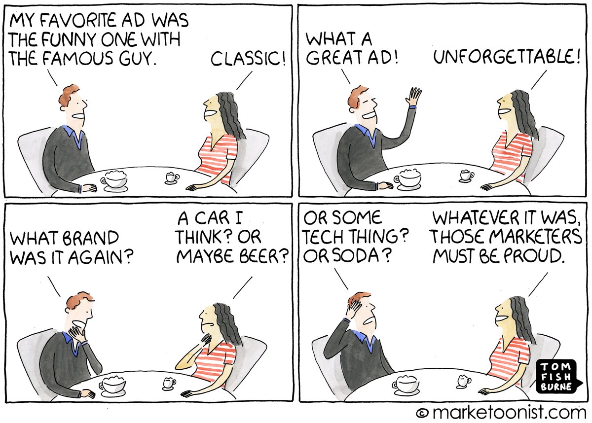 Kimberly Whitler (@kimwhitler) on Twitter photo In Celebration of Knowing the Difference between an Entertaining & Effective Ad: f/ <a href="/marketoonist/">Tom Fishburne</a> In Celebration of Knowing the Difference between an Entertaining & Effective Ad: f/ <a href="/marketoonist/">Tom Fishburne</a>