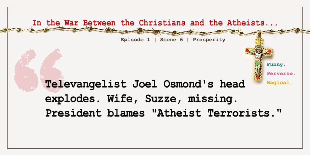 MoveOverJesus's tweet image. Believe it. Read 12 Tentpost Chapters. Shooting for #Netflix.  #Atheist  #Satire Join the Fun. dld.bz/fRKru