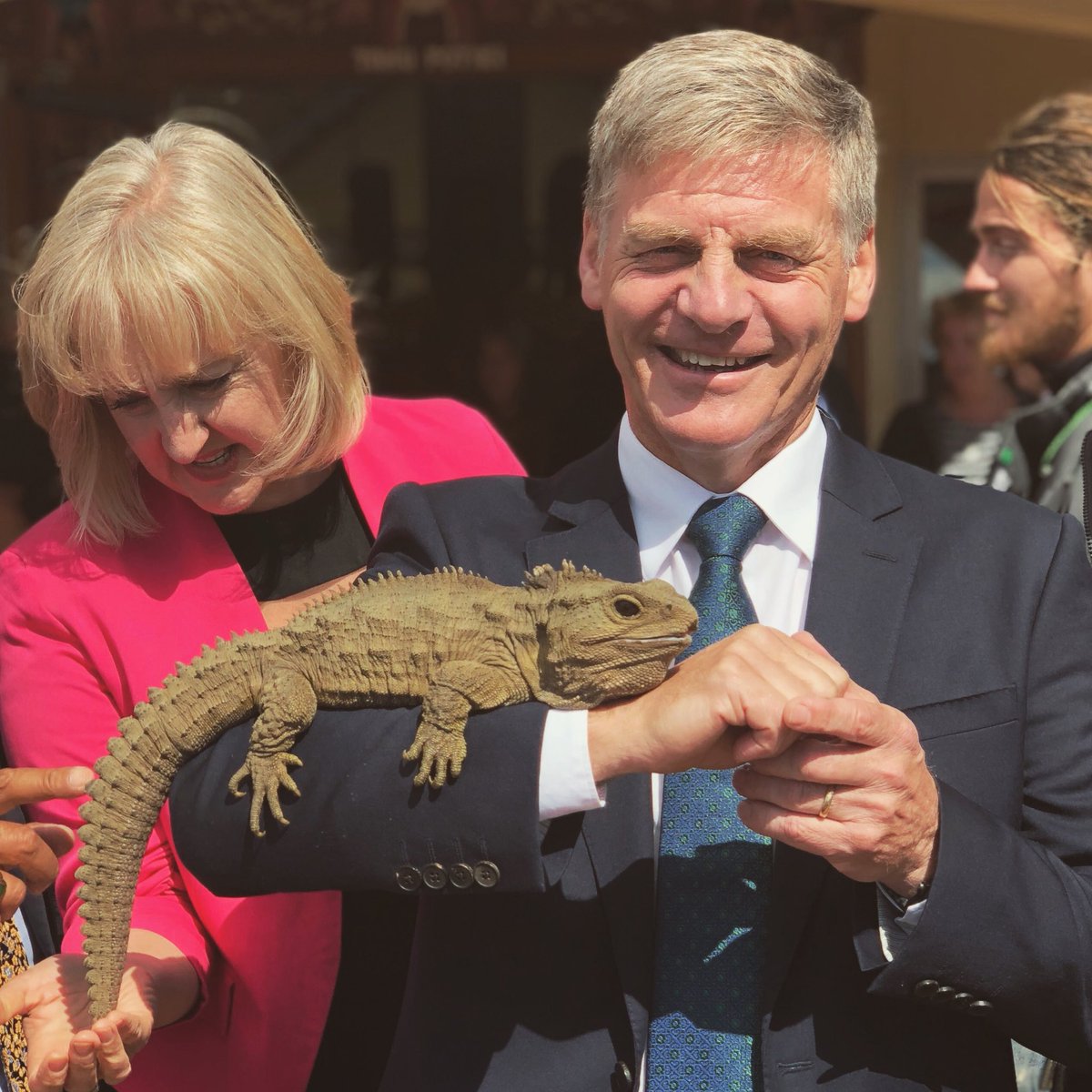 Made a new friend at Te Rau Aroha marae this morning - this is Henry the tuatara.