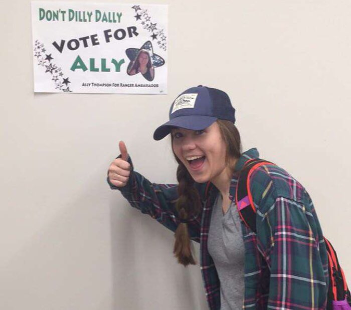 allythompsonn11's tweet photo. Mom and dad Monday complete! 
Next stop teacher Tuesday!✏️
Voting for ranger ambassador is Friday and I would just love if you voted! #dontdillydally #voteally https://t.co/ozsp3sceBG